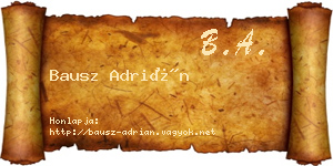 Bausz Adrián névjegykártya